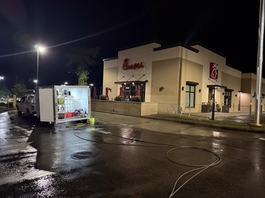 Overnight commercial lot wash